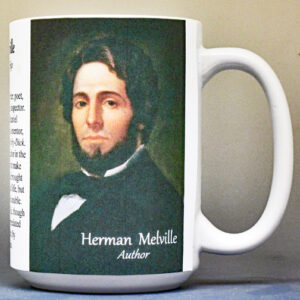 Herman Melville author of Moby Dick, biographical history mug.
