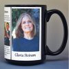 Gloria Steinem, women's rights biographical history mug.