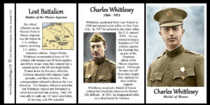 Charles Whittlesey, Medal of Honor recipient biographical history mug tri-panel.