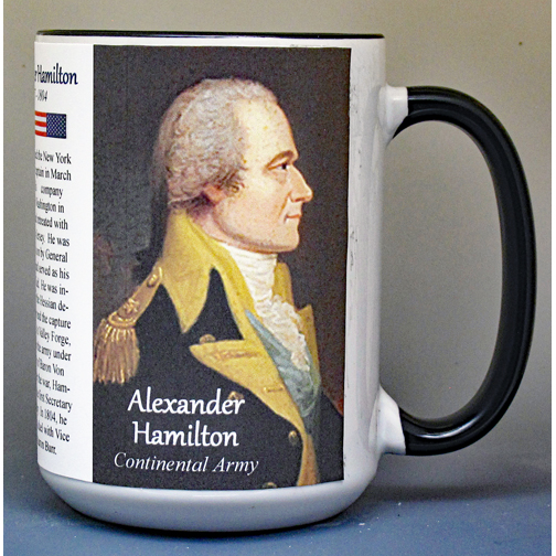 Alexander Hamilton, Valley Forge biographical history mug.