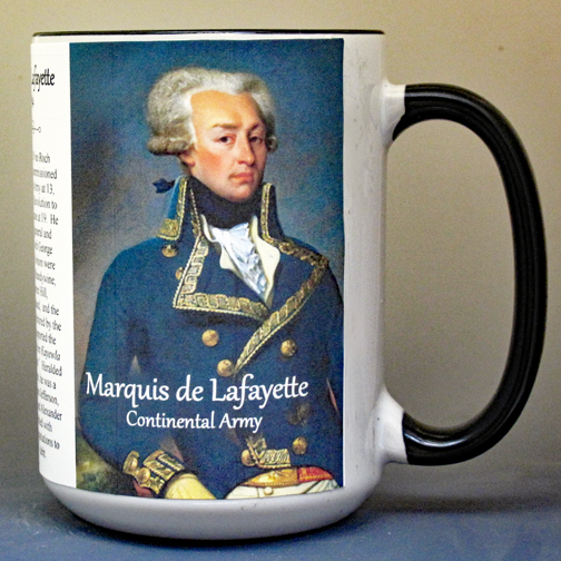 Marquis de Lafayette, Valley Forge biographical history mug.