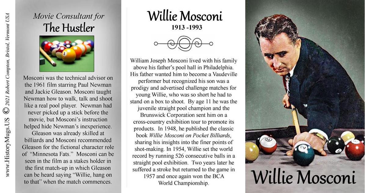 Mosconi, Willie - at Billiards - HistoryMugs.us