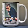 Willie Mosconi, billiards biographical history mug.