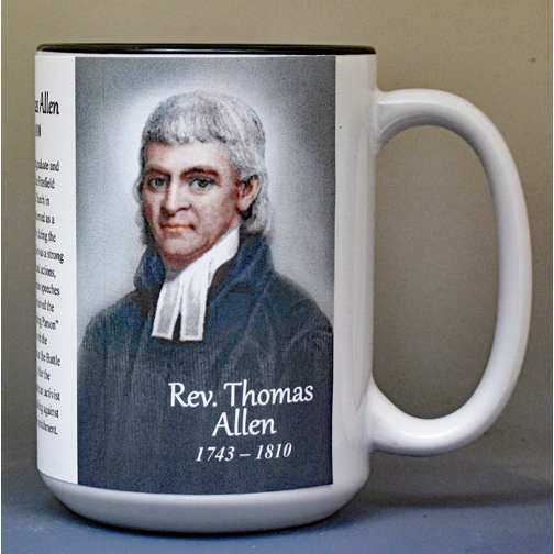 Rev. Thomas Allen, Revolutionary War biographical history mug.
