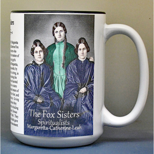 The Fox Sisters, Spiritualism, biographical history mug.