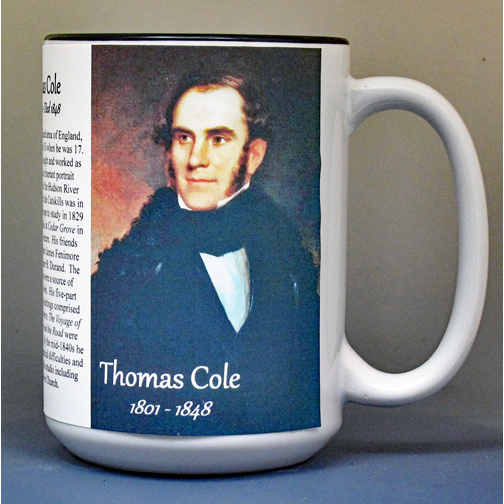 Thomas Cole, Romantic Era artist biographical history mug.