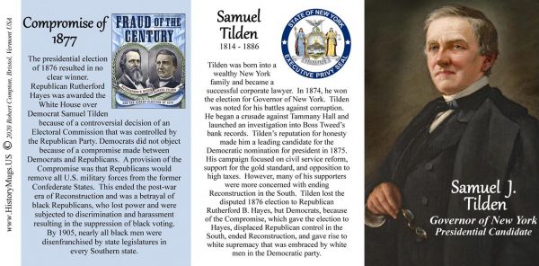 Samuel Tilden, New York Governor & presidential candidate history mug tri-panel.