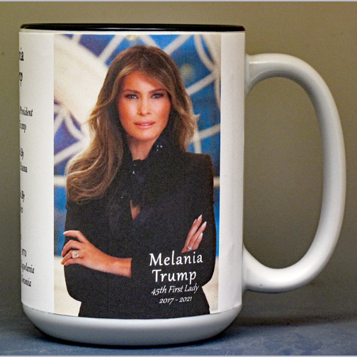 Melania Trump, 45th First Lady biographical history mug.