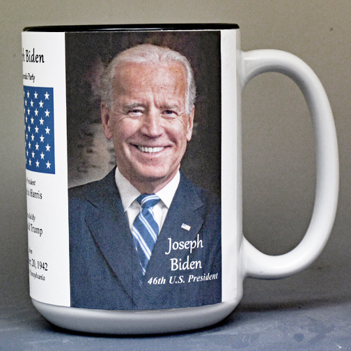 Joe Biden, 46th US President biographical history mug.