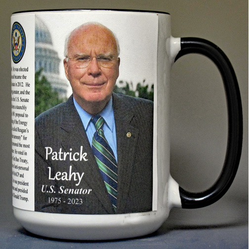 Patrick Leahy, US Senator biographical history mug.