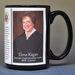 Elena Kagan, US Supreme Court Associate Justice biographical history mug.