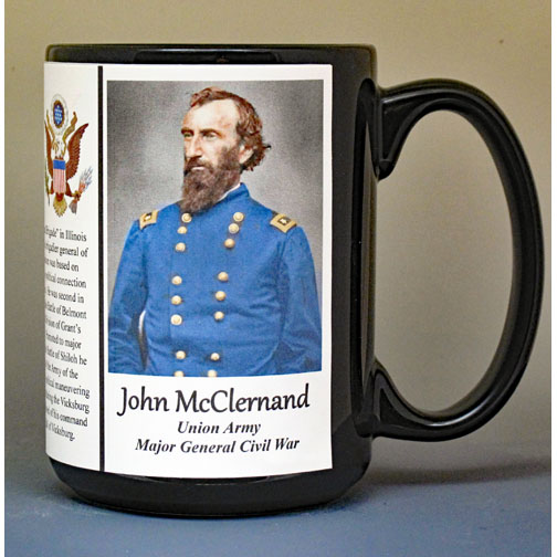 John McClernand, Major General Union Army, US Civil War biographical history mug.