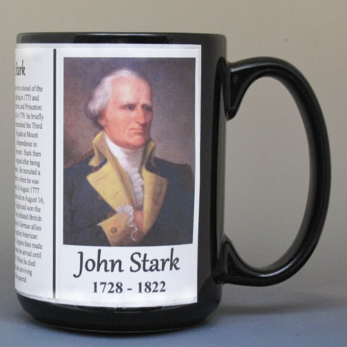 John Stark, Revolutionary War general biographical history mug.