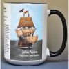 John Alden, Mayflower crew member biographical history mug.