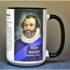 Myles Standish, Mayflower passenger biographical history mug.