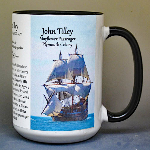 John Tilley, Mayflower passenger biographical history mug.