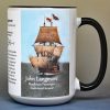 John Langmore, Mayflower passenger biographical history mug.
