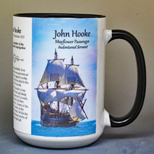 John Hooke, Mayflower passenger biographical history mug.
