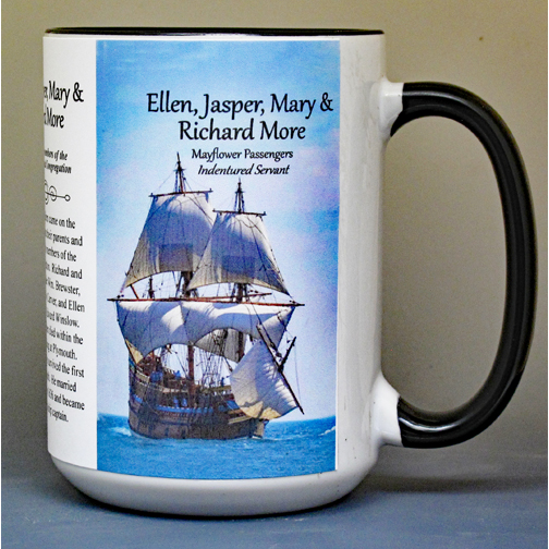 The More Children, Mayflower passengers biographical history mug.