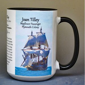 Joan Hurst Tilley, Mayflower passenger biographical history mug.
