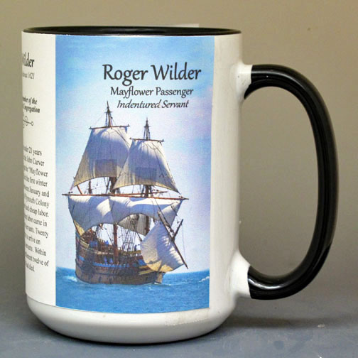 Roger Wilder, Mayflower passenger biographical history mug.