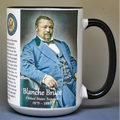 Blanche Bruce, U.S. Senator biographical history mug.