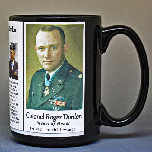 Roger Donlon, Medal of Honor recipient biographical history mug.