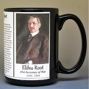 Elihu Root, US Secretary of War biographical history mug.