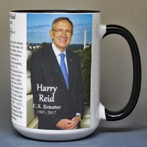 Harry Reid, US Senator biographical history mug.