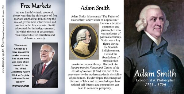 Adam Smith, economist biographical history mug tri-panel.