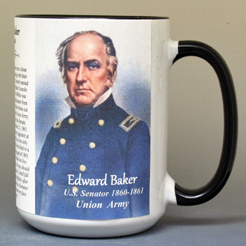 Edward Dickinson Baker, US Civil War biographical history mug. 
