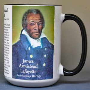 James Armistead Lafayette, Revolutionary War Spy, biographical history mug.