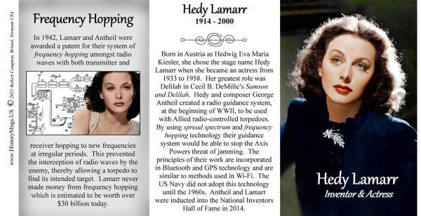 Hedy Lamarr, actress and inventor biographical history mug tri-panel.