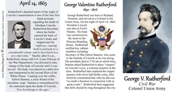 Colonel George V. Rutherford, Union Army biographical history mug tri-panel.