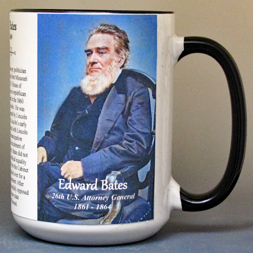 Edward Bates 26th U.S. Attorney General biographical history mug. 