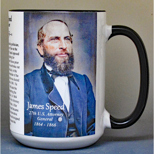 James Speed 27th U.S. Attorney General biographical history mug. 
