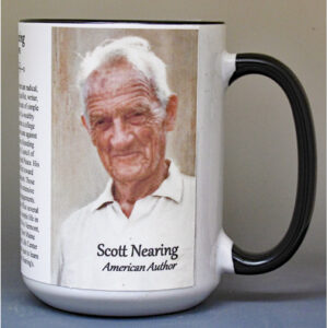 Scott Nearing, author, biographical history mug.