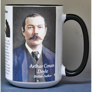 Arthur Conan Doyle, British Author biographical history mug.