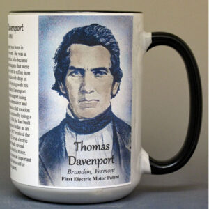 Thomas Davenport, inventor of electric motor history mug.
