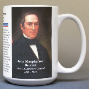 John Berrien, 10th US Attorney General biographical history mug.