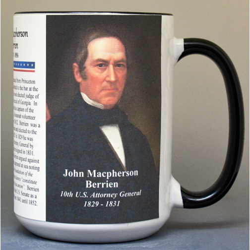 John Berrien, 10th US Attorney General biographical history mug.