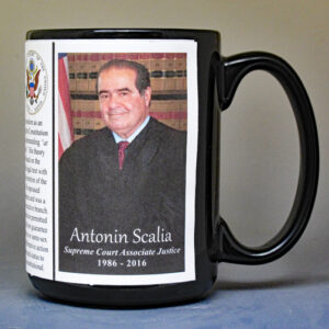 Antonin Scalia, US Supreme Court Associate Justice biographical history mug.