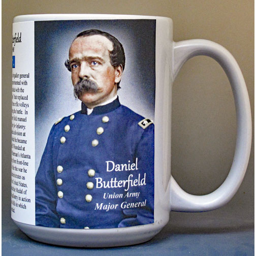 Daniel Butterfield, US Civil War Medal of Honor recipient biographical history mug.