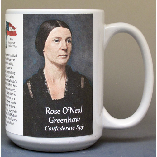 Rose O’Neal Greenhow, Confederate spy, biographical history mug.