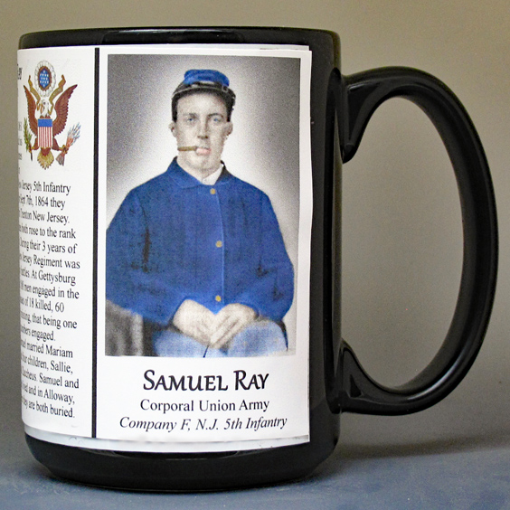 Samuel Ray, Union Army biographical history mug. 