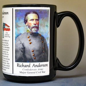 Richard Anderson, Confederate Army, US Civil War biographical history mug.