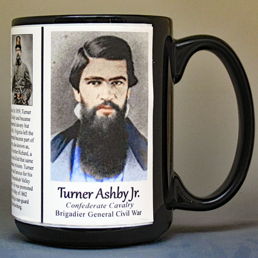 Turner Ashby, Confederate Army, US Civil War, biographical history mug.