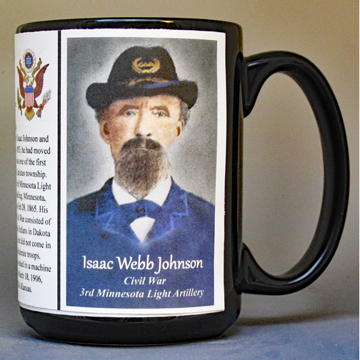 Isaac Webb Johnson, Union Army, US Civil War biographical history mug.