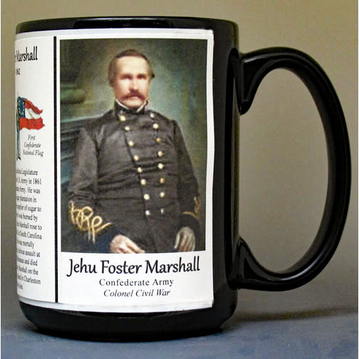 Jehu Foster Marshall, Confederate Army, US Civil War biographical history mug.