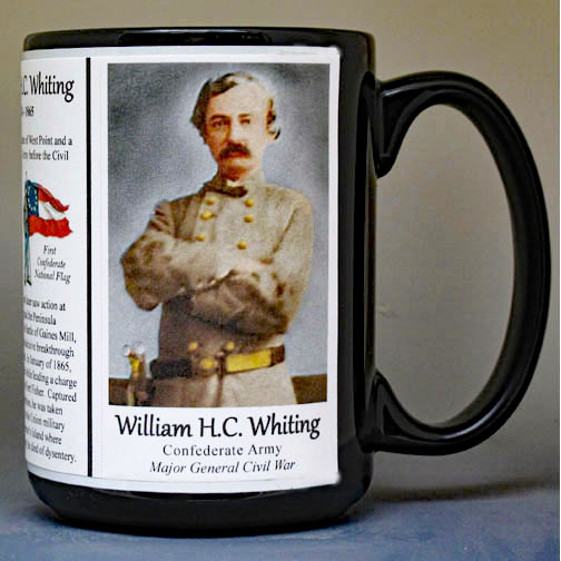 William H.C. Whiting, Confederate Army biographical history mug. 